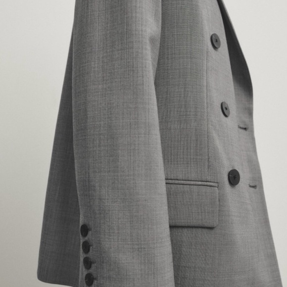 NWT Massimo Dutti double breasted gray blazer size 10 - Picture 8 of 10